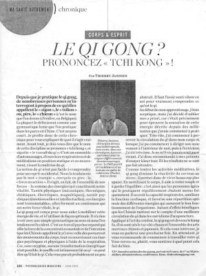 "Le Qi-Gong ? Prononcez Tchi Kong !" - Thierry Janssen - Psychologies Magazine